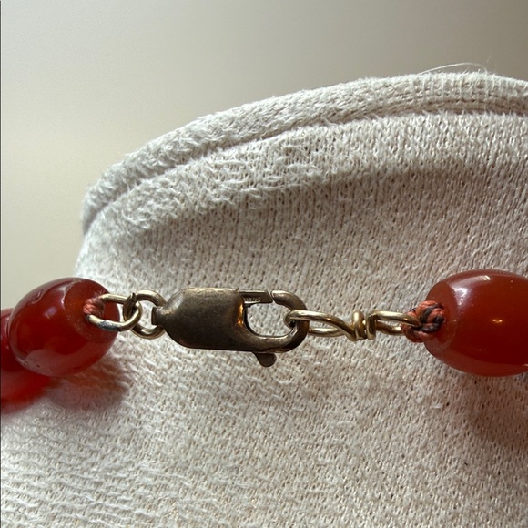 Stunning graduated Red carnelian Beaded continuous strand vintage Necklace - Picture 8 of 17